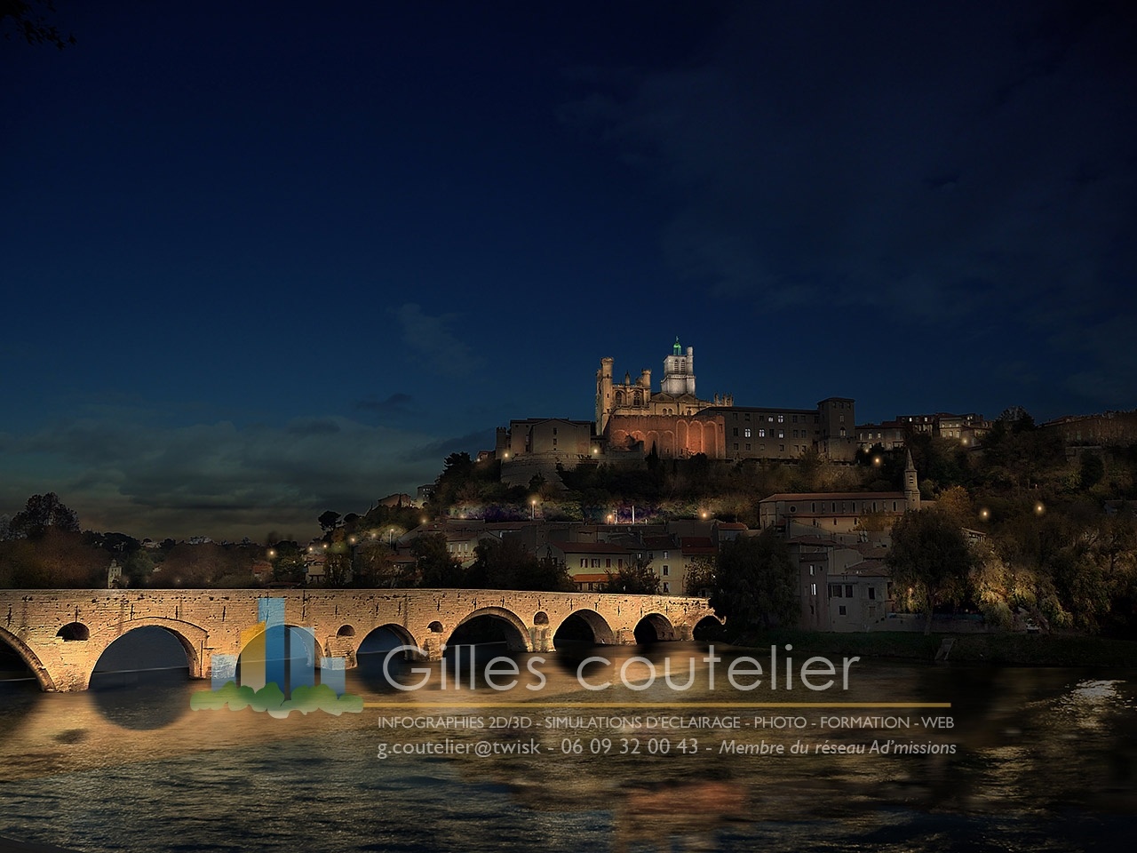 Pont Neuf et cathédrale - Beziers