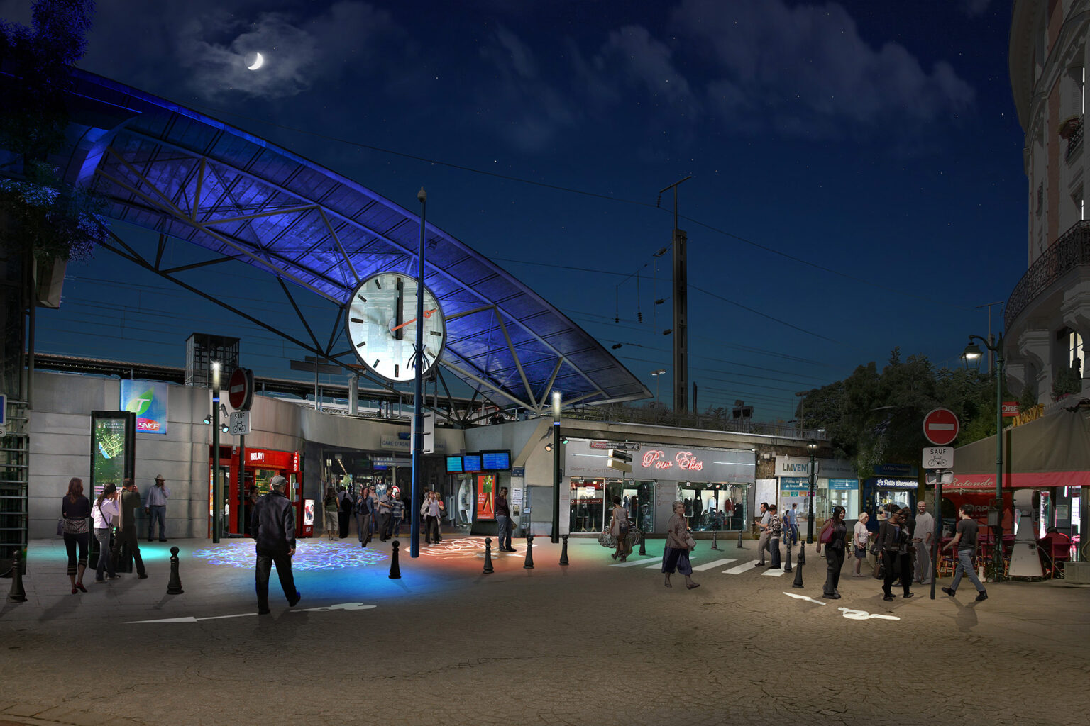 Simulation d'éclairage de la gare D'Asnières