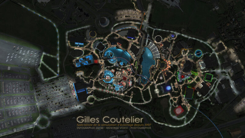 Plan lumière - Futuroscope - Poitiers - France - Infographie Gilles Coutelier - Twisk.fr